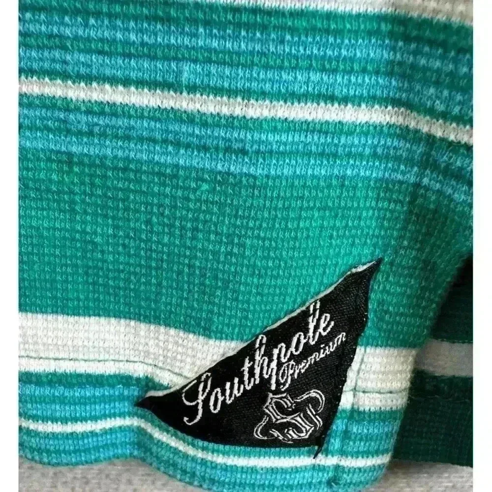 South Pole Men's Large Multicolor‎ Striped Short Sleeve Cotton Button Polo Shirt